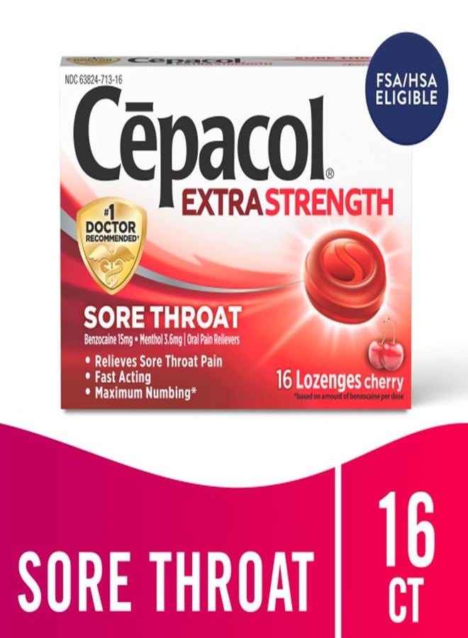 Cepacol Maximum Strength Throat Drop Lozenges, Cherry, 16 Count (Pack of 2) - Image 2